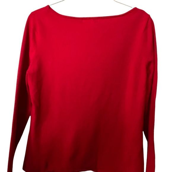 J Marco Silk Blend Red Long Sleeved Sweater M (A-032) - Picture 2 of 6